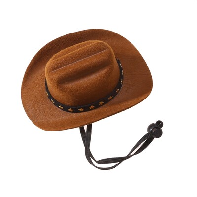 Šunų ir kačių drabužiai Kaubojiško stiliaus žvaigždės kepurė su smakro dirželiu