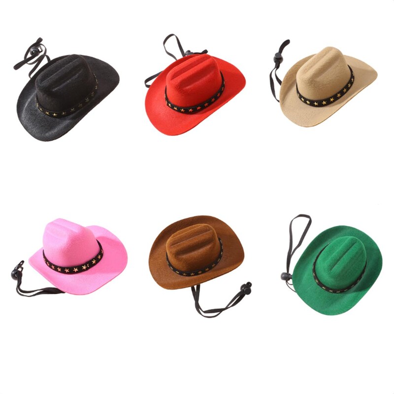 Šunų ir kačių drabužiai Kaubojiško stiliaus žvaigždės kepurė su smakro dirželiu