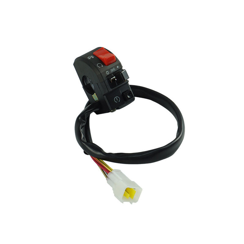 Motorkerékpár kormányrúd kapcsoló kürt gomb irányjelző elektromos ködlámpa indító kormányvezérlő kapcsolója