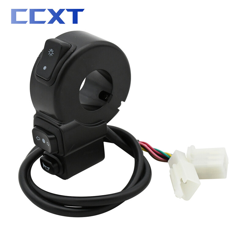 3 viename motociklo jungiklis keturračių priekinių žibintų posūkio signalo signalo įjungimo / išjungimo mygtukas, skirtas Honda Suzuki Kawasaki 22 mm vairai universalus