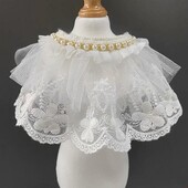 Котешки нашийник Нагръдник Изкуствена перла Декорация Регулируема вратовръзка Елегантен стил Колие за кучета Декоративни нашийници за домашни любимци Стоки за домашни любимци