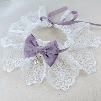 Mieli nėriniai šuns katės kaklaraištis apykaklė Šalikas naminiams gyvūnėliams Seilinukas Bandana Antkaklis šuniui karoliai Kaklaraištis peteliškė šunų vestuvių aksesuarai