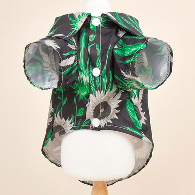 Nauji vasaros indai Šaunūs, gražūs šunų marškinėliai naminių gyvūnėlių drabužiai marginti lapais ir saulėgrąžomis Šunų drabužiai Karštai parduodami naminių gyvūnėlių drabužiai