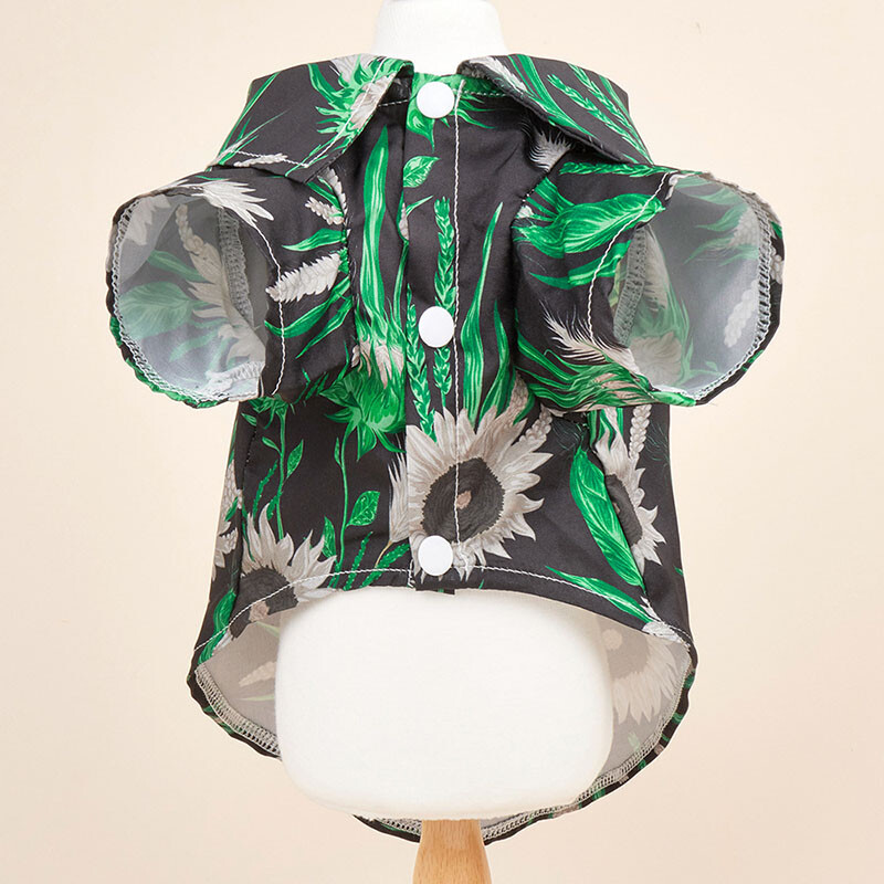 Nauji vasaros indai Šaunūs, gražūs šunų marškinėliai naminių gyvūnėlių drabužiai marginti lapais ir saulėgrąžomis Šunų drabužiai Karštai parduodami naminių gyvūnėlių drabužiai