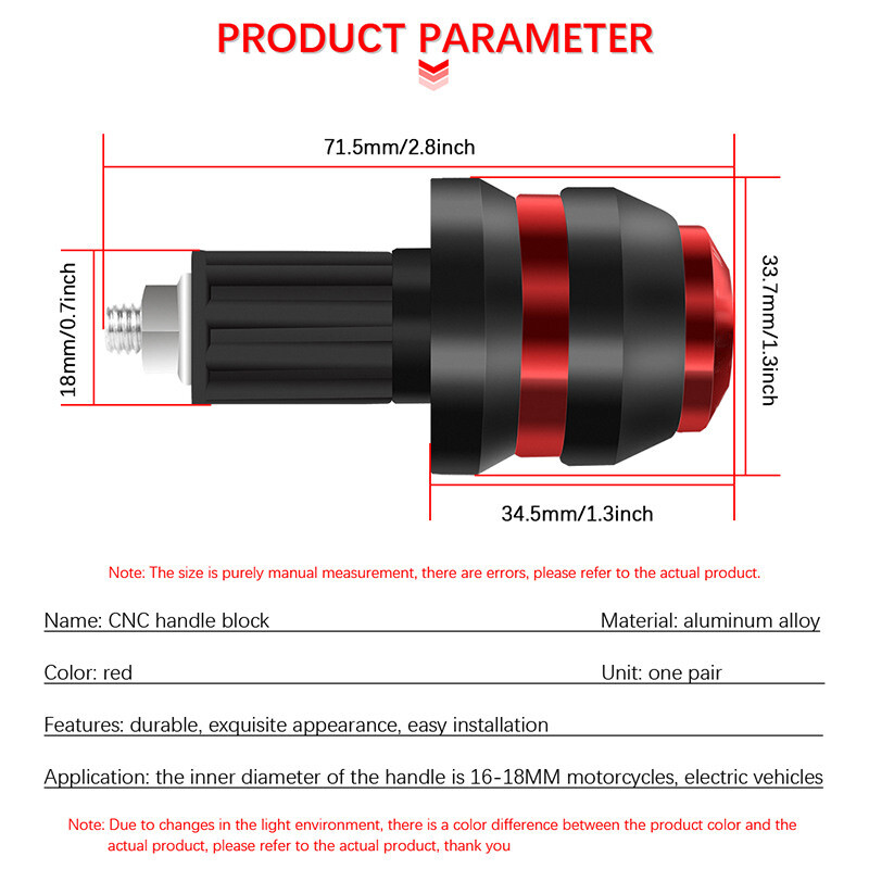 22 mm (7/8 colio) motociklo rankenos galo svoris 16–18 mm vairo rankenos dangtelio antivibracinis kištukas, skirtas Yamaha Honda Suzuki purvo dviračiams