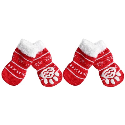 4 vnt. Šiltos kojinės šuniukui Minkštos naminių gyvūnėlių mezginės Kojinės Mielos animacinio filmo neslystančios kojinės Šiltos šuniuko šuniuko bateliai mažiems vidutiniams šunims naminių gyvūnėlių gaminys#Gm