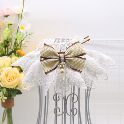 Μόδα παπιγιόν κολάρο γάτας για κατοικίδια Χαριτωμένο διχτυωτό κέντημα Pet Bib Burp Πανί Lovely Dog Κολιέ Λουράκι λαιμού για μικρό μεσαίο σκύλο