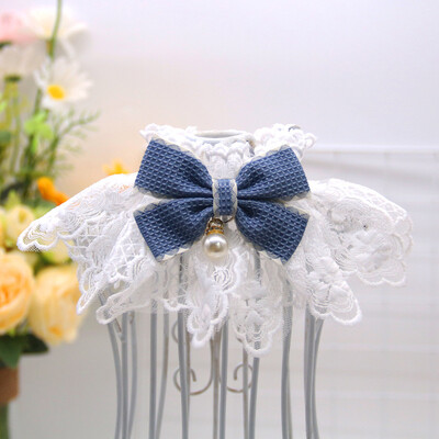 Μόδα παπιγιόν κολάρο γάτας για κατοικίδια Χαριτωμένο διχτυωτό κέντημα Pet Bib Burp Πανί Lovely Dog Κολιέ Λουράκι λαιμού για μικρό μεσαίο σκύλο