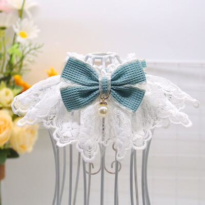 Μόδα παπιγιόν κολάρο γάτας για κατοικίδια Χαριτωμένο διχτυωτό κέντημα Pet Bib Burp Πανί Lovely Dog Κολιέ Λουράκι λαιμού για μικρό μεσαίο σκύλο