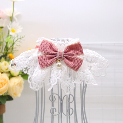 Μόδα παπιγιόν κολάρο γάτας για κατοικίδια Χαριτωμένο διχτυωτό κέντημα Pet Bib Burp Πανί Lovely Dog Κολιέ Λουράκι λαιμού για μικρό μεσαίο σκύλο