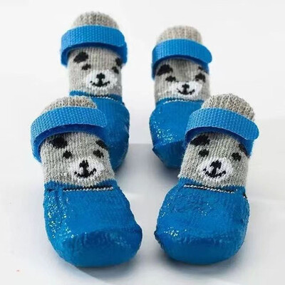 Neslystančios šunų kojinės su dirželiais, vandeniui atsparios traukos kontrolė, skirtos patalpoms ant kietmedžio grindų, dėvėkite šunų batus su naminių letenų apsauga