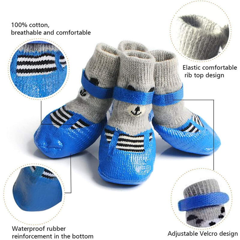 Neslystančios šunų kojinės su dirželiais, vandeniui atsparios traukos kontrolė, skirtos patalpoms ant kietmedžio grindų, dėvėkite šunų batus su naminių letenų apsauga