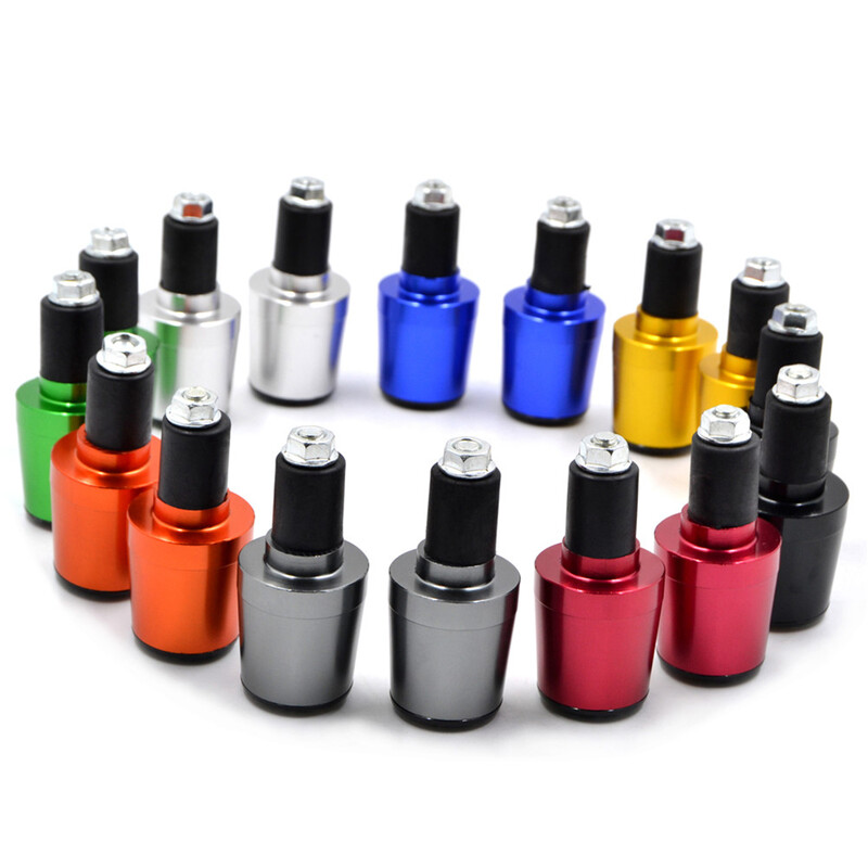 7/8" CNC universalus motociklo vairo rankenos galai, svoriai antivibracinis sidabrinis kištukas, 8 spalvų pasirinkimams