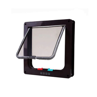 Šunų katės atvartos durys su 4 krypčių saugos užrakto atvartais, skirtomis šunų katėms Kačiukas ABS plastikinis mažų naminių gyvūnėlių vartų komplektas Kačių šunų vartų durys