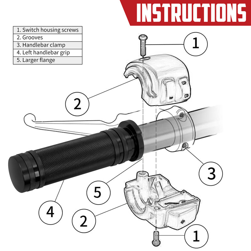 Motociklo neelektroninis 1" 25 mm rankenos rankenos rankena juoda, skirta Harley Sportster XL 1200 883 XR Touring Dyna Softail Custom FLH