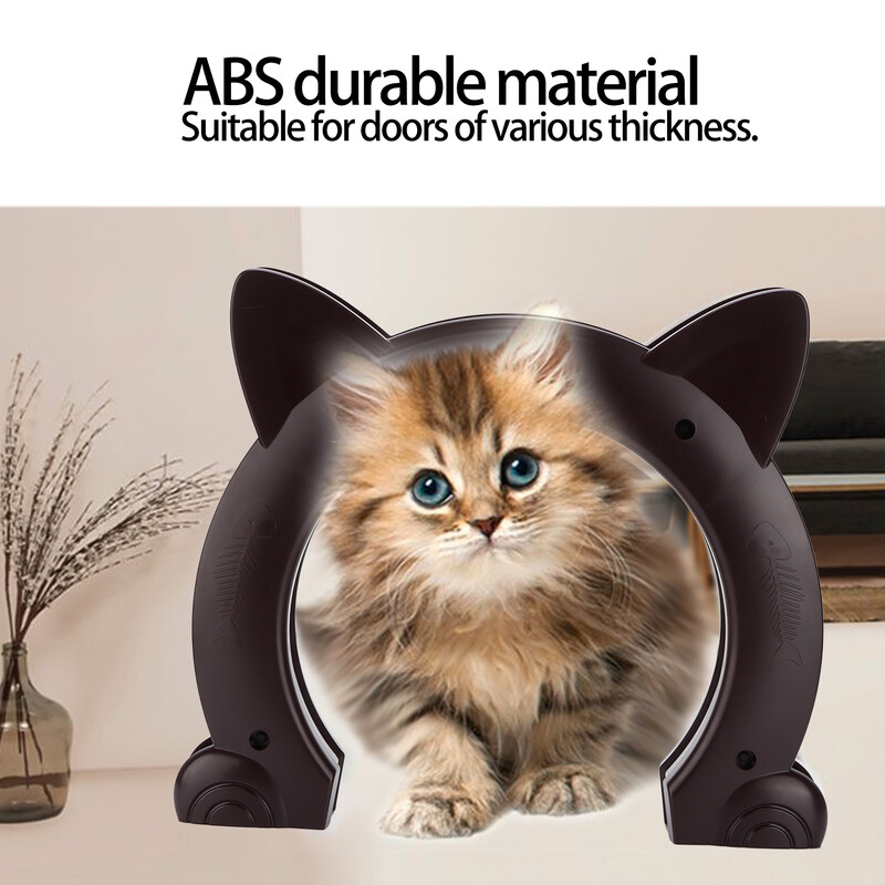 Aptvarai Katės durys Katės durys Vidinės Katės galvos formos plastikinės katės praėjimas pro duris su žuvies kaulų raštu Katės praėjimas pro duris