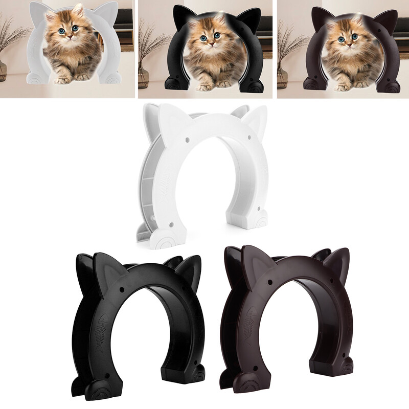 Aptvarai Katės durys Katės durys Vidinės Katės galvos formos plastikinės katės praėjimas pro duris su žuvies kaulų raštu Katės praėjimas pro duris