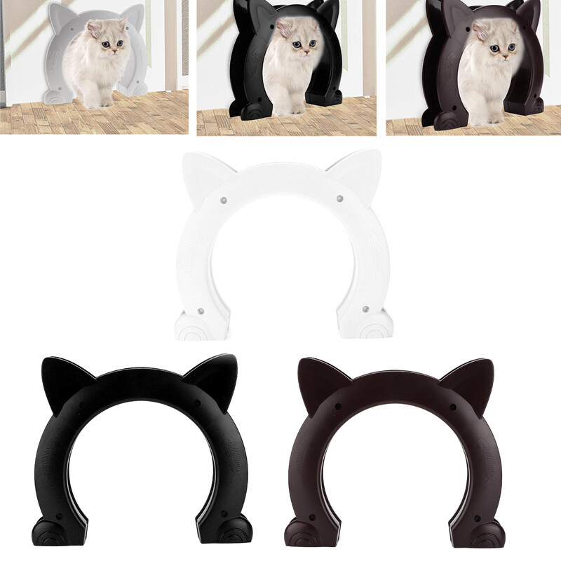 Aptvarai Katės durys Katės durys Vidinės Katės galvos formos plastikinės katės praėjimas pro duris su žuvies kaulų raštu Katės praėjimas pro duris