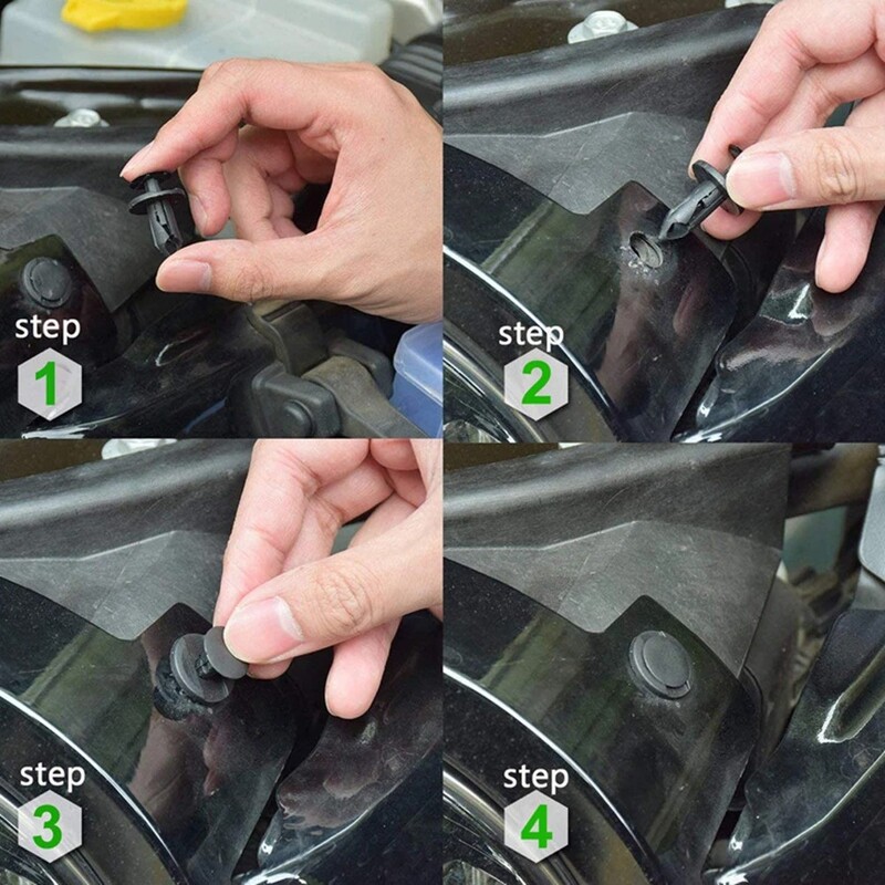 Plastikiniai kniedžių tvirtinimo elementai automobiliams Varžtai automobilių sparnams Buferio varžtai Gnybtai Kniedės automobilių salonams Plastikinių kaiščių priedai