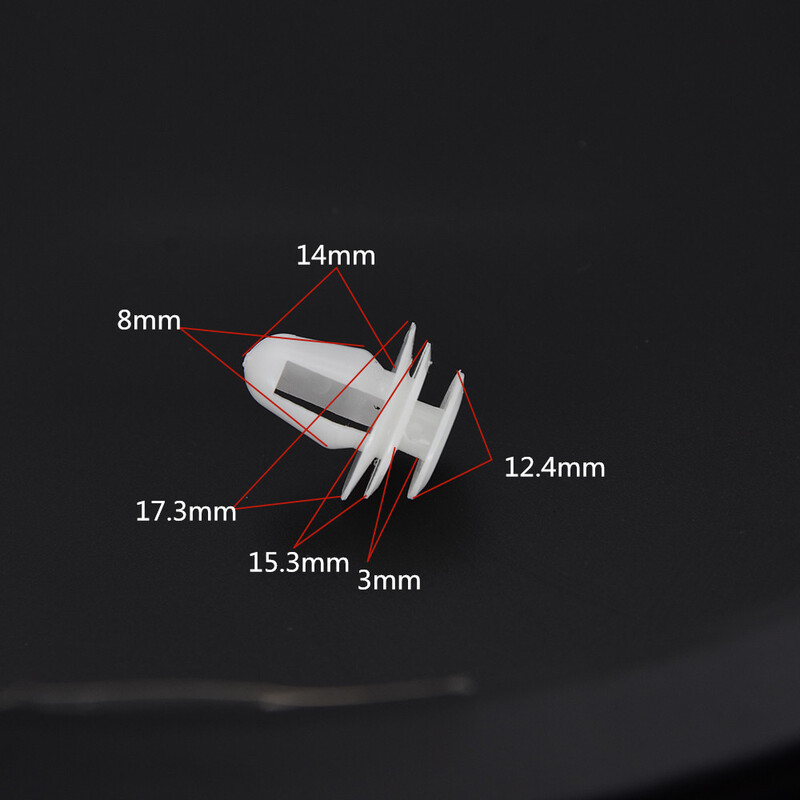 8 mm caurumu automašīnas fiksētais kniedes fiksators plastmasas kniedes stiprinājuma spiedpogas 50 gab. balti auto bufera spārnu stiprinājuma stiprinājuma fiksatori