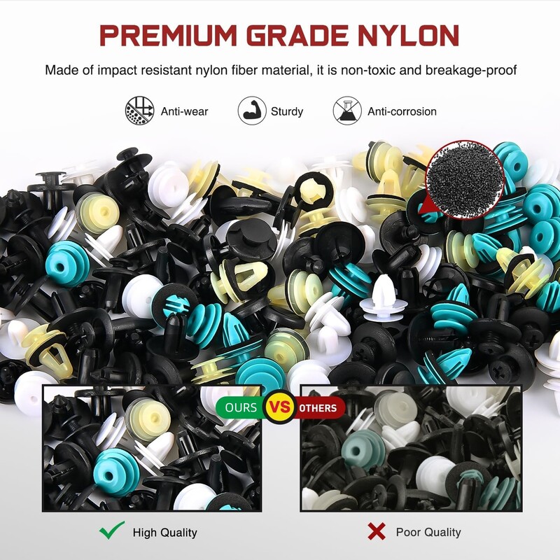 845 Auto Push Retainer Clips Auto Stiprinājumu Sortiments Neilona Bufera Fender Kniedes GM Ford Lexus Honda Chrysler Mazda