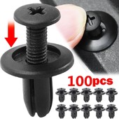 100 buc. nituri din plastic 8mm elemente de fixare șurub bara de protecție pentru mașină nit negru clips de fixare auto pentru Toyota Focus Kia Nissan Yamaha