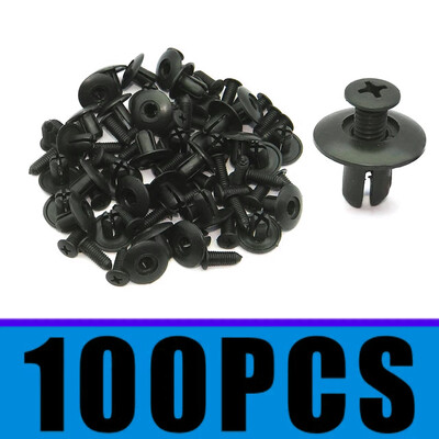 100 buc. nituri din plastic 8mm elemente de fixare șurub bara de protecție pentru mașină nit negru clips de fixare auto pentru Toyota Focus Kia Nissan Yamaha