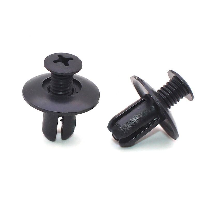 100 buc. nituri din plastic 8mm elemente de fixare șurub bara de protecție pentru mașină nit negru clips de fixare auto pentru Toyota Focus Kia Nissan Yamaha