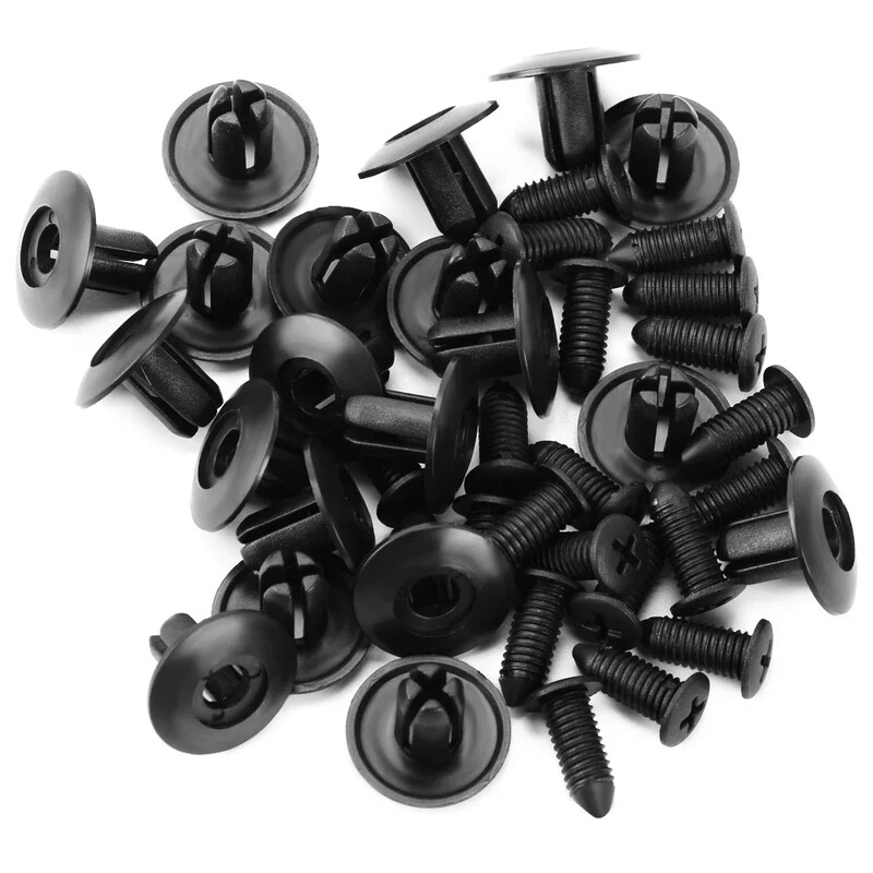 100 buc. nituri din plastic 8mm elemente de fixare șurub bara de protecție pentru mașină nit negru clips de fixare auto pentru Toyota Focus Kia Nissan Yamaha