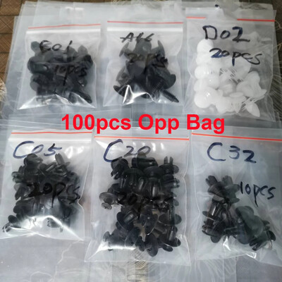 100 vnt. mišrus automatinis tvirtinimo elementas, automobilio kėbulo stūmimo laikiklis, kniedės buferio durų apdailos plokštės laikiklio tvirtinimo elementų rinkinys, automobilio priedai