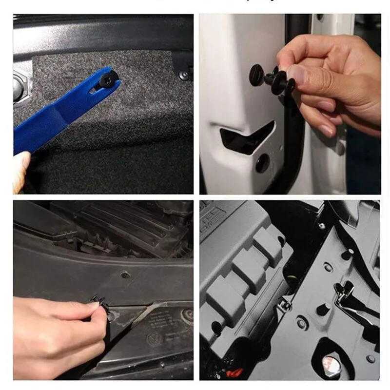 100 buc 8mm nituri din plastic elemente de fixare șurub bara de protecție pentru mașină nit negru clips de fixare auto pentru Toyota Focus Kia Nissan Yamaha