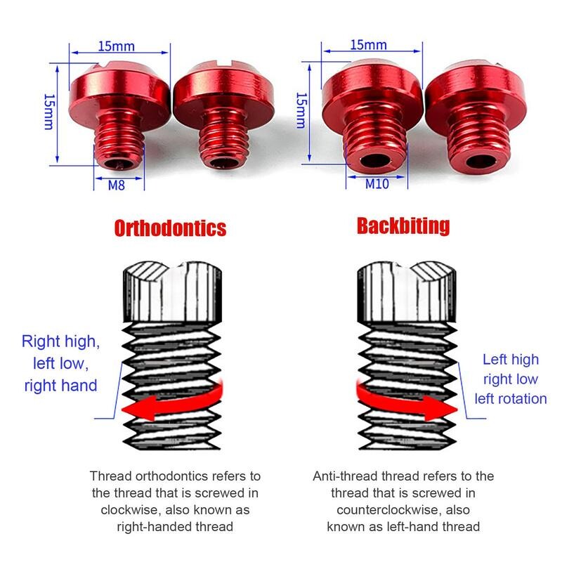 8M/10M prenosné zrkadlové skrutky, zátky do spätného zrkadla pre motocykle, 2 ks, farebné skrutkové príslušenstvo z hliníkovej zliatiny pre motocykle