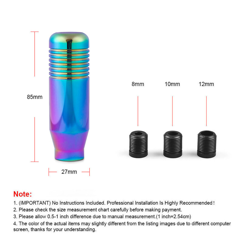 8,5 cm stilīga pārnesumu pārslēgšanas poga, manuālā pārnesumkārba Universāla automašīnas alumīnija pagarinātā JDM pārnesumu pārslēga pārnesumu kārba NĒ LOGO