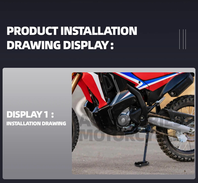 2023 CRF300L pėdos šoninio stovo prailginimo atraminio stovo motociklo šoninio stovo plokštės padidinimas, skirtas Honda CRF 300 L CRF300 Rally 2021 2022 m.