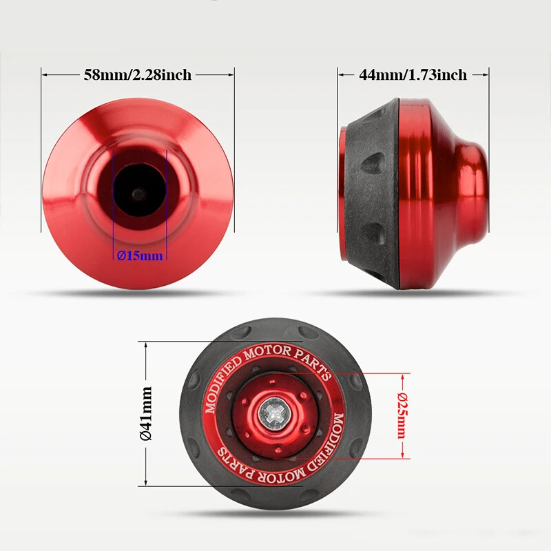 4Gb Universālie motociklu riteņu aizsargi, sadursmes uzlikas, motociklu sadursmju aizsargi, sakausējuma motokrosa krītoši priekšējās dakšas slīdņi