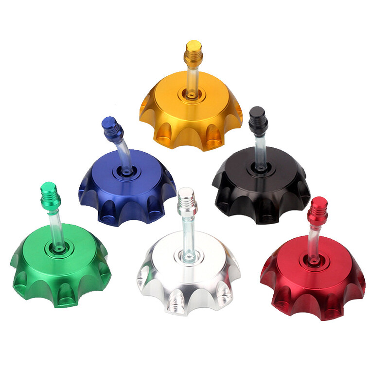 Didelio našumo CNC aliuminio dujų degalų bakas su dangtelio dangteliu, ventiliatoriaus ventiliacijos vožtuvu, 49 mm nešvarumų dviračio benzino bakui