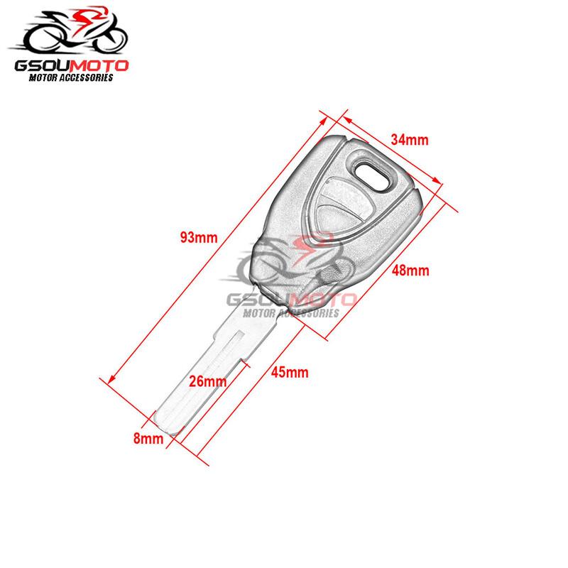 Motociklistički crni / crveni prazan ključ Nebrušeni ključevi za Ducati Monster 696 796 795 899 959 1098 1199 1299 Multistrada MTS950