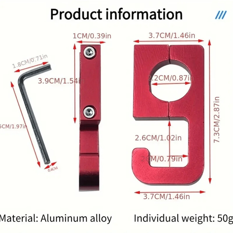Universalus motociklo kablys elektrinio dviračio pakabos krepšio laikiklis Sunkaus aliuminio lydinio vairo pakaba, skirta motorolerio elektriniam dviračiui 2024 m.