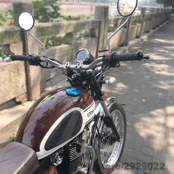 22mm Universal Grid Vintage Μοτοσικλέτα Cafe Racer Επανατοποθέτηση μοτοσικλέτας Λαστιχένια λαβή λαβής λαβής με Blance Block