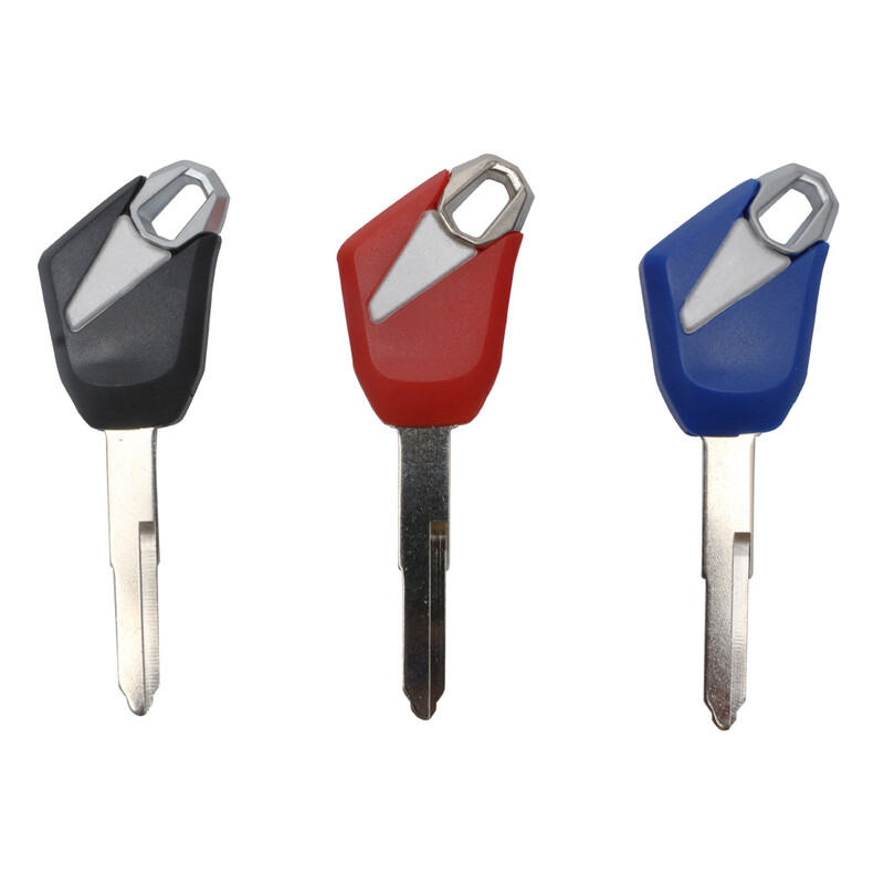 Augstas kvalitātes jaunas tukšas motocikla neapgrieztas atslēgas, melnas, zilas, sarkanas, garums 50 mm Kawasaki motocikla rezerves daļu nomaiņas piederumam