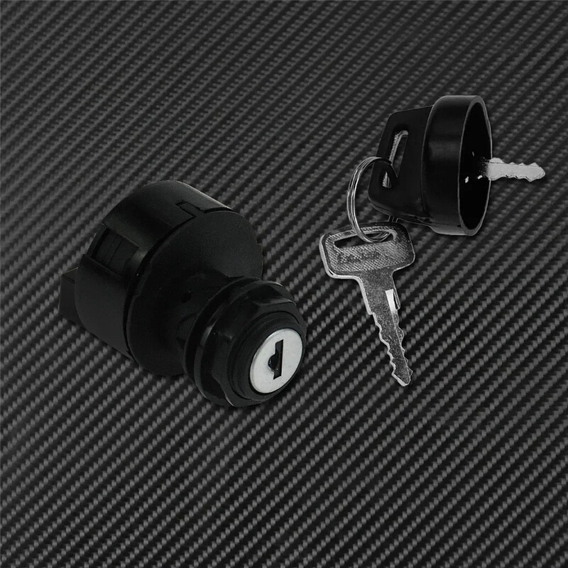 Motociklo 4 kontaktų uždegimo raktelio jungiklis su rakteliais juodas užvedimo variklio užraktas plastikinis skirtas Polaris Sportsman 500 2000 2001 keturračiui