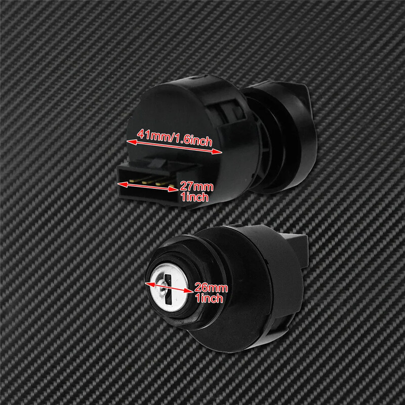 Motociklo 4 kontaktų uždegimo raktelio jungiklis su rakteliais juodas užvedimo variklio užraktas plastikinis skirtas Polaris Sportsman 500 2000 2001 keturračiui