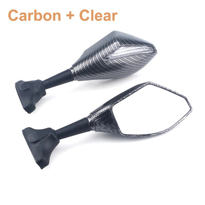 Sacīkšu atpakaļskata spoguļi ar pagrieziena signālu LED priekš Suzuki GSX250R GSXR125 GSXR150 GSXR600/750 GSX1300R Hayabusa