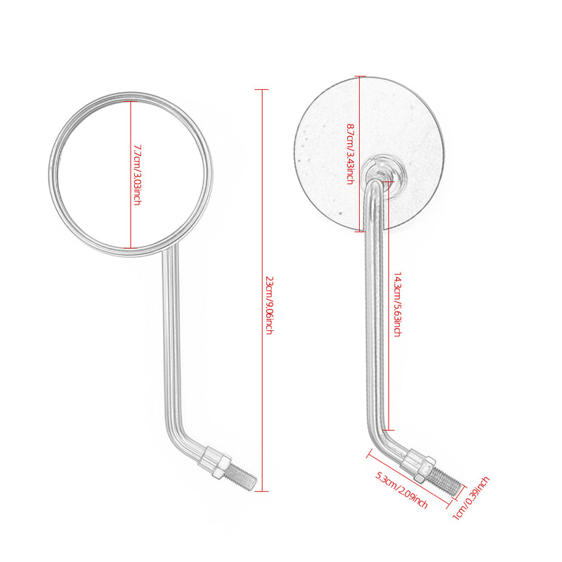 Universalūs 10 mm motociklų veidrodžiai elektriniai paspirtukai dviračių šoniniai veidrodžiai HD, skirti Honda CB125S Goldwing 1500 Rebel 250 CMX250C