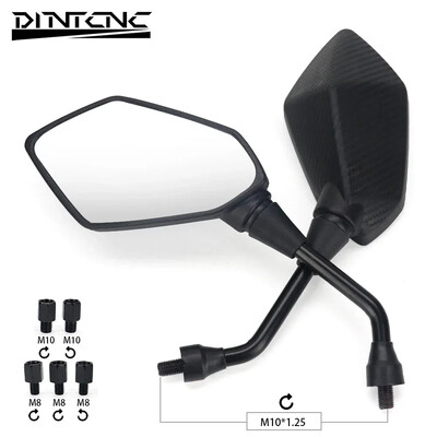 Motociklų paspirtukai kairiojo dešiniojo šono veidrodėlis 8MM 10MM varžtas Universalus skirtas Z900 Z800 Z650 MT07 MT09 MT10 GSXS1000 GSXS950