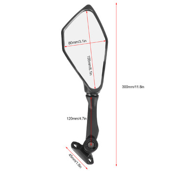 2 бр. мотоциклетни огледала за обратно виждане, сгъваеми черни резервни части за Ninja 300 250 ZX6R 636 300R EX300 ABS 2011-2018 Част за мотоциклет