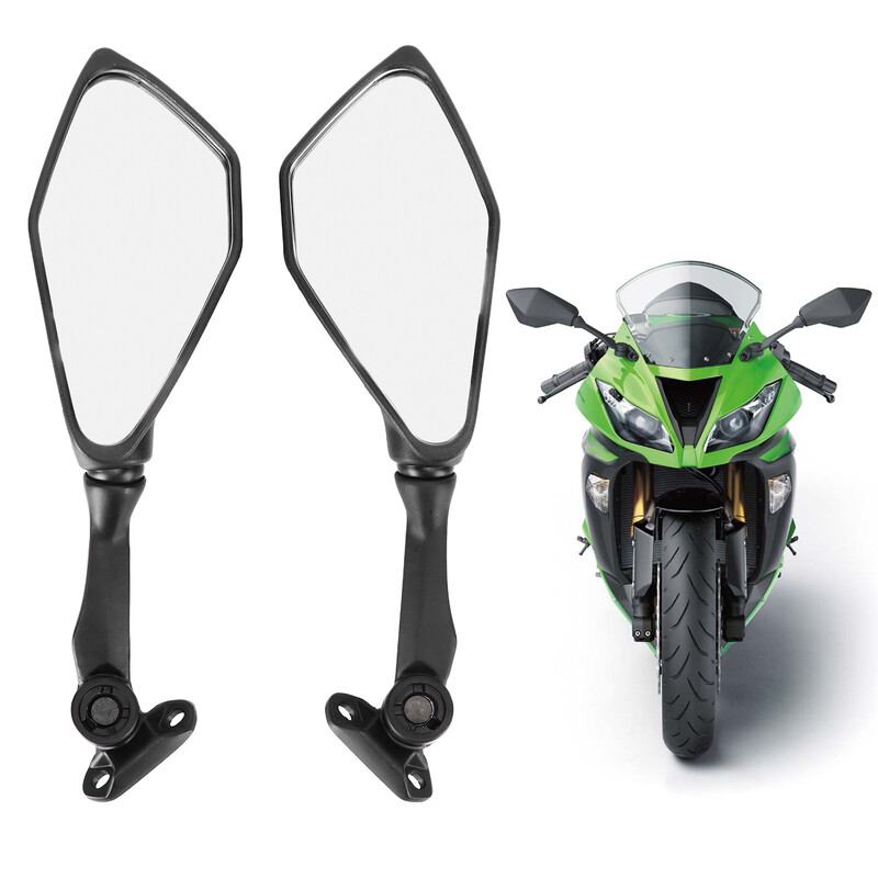 2 gab Motocikla atpakaļskata spoguļi, salokāmi melni, Ninja 300 250 ZX6R 636 300R EX300 ABS 2011-2018 motocikla daļas nomaiņa