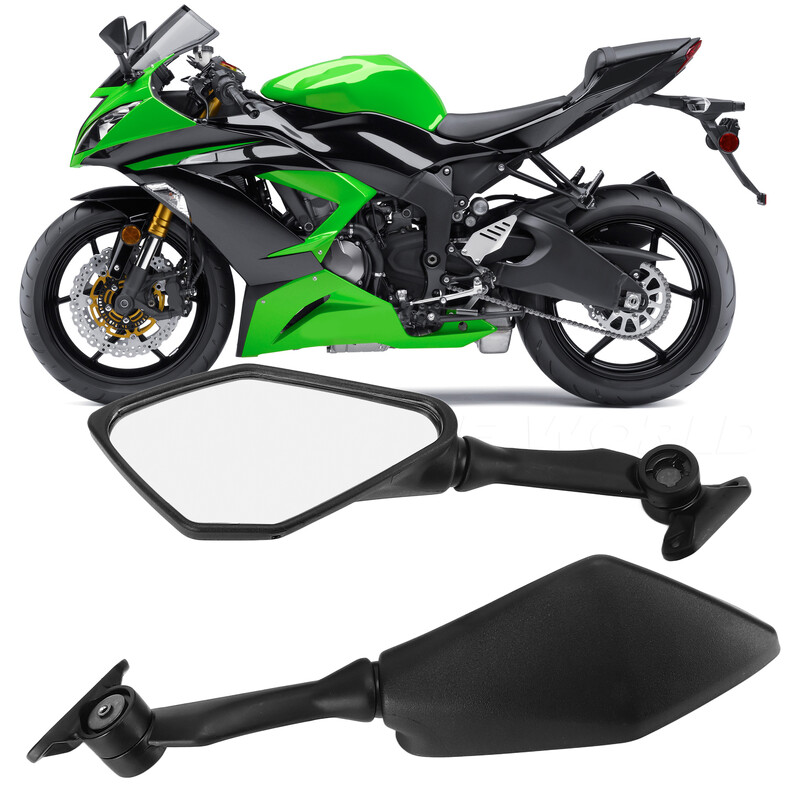 2 gab Motocikla atpakaļskata spoguļi, salokāmi melni, Ninja 300 250 ZX6R 636 300R EX300 ABS 2011-2018 motocikla daļas nomaiņa