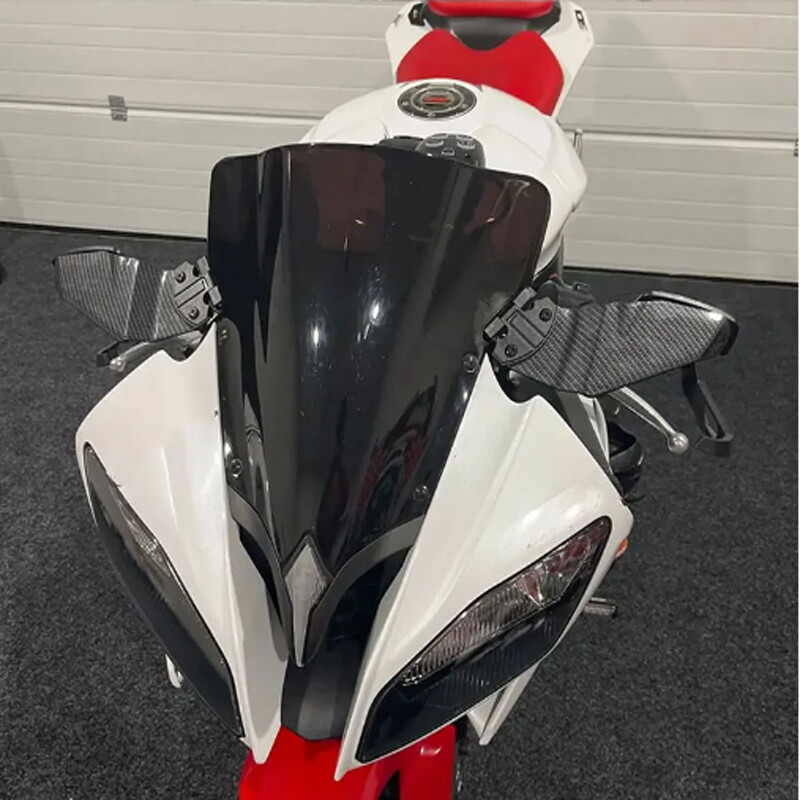 skirtas Kawasaki Ninja 250 300 400 ZX6R ZX636 ZX10R universalus motociklo reguliuojamo šoninio sparno spoilerio gaubtas su galine peržiūra