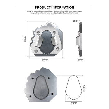 Удължител за опора на странична стойка 1200 Tiger за Tiger 1200 Tiger1200 2022 - Удължение на страничната скоба за мотоциклет Основа за подложка за крака
